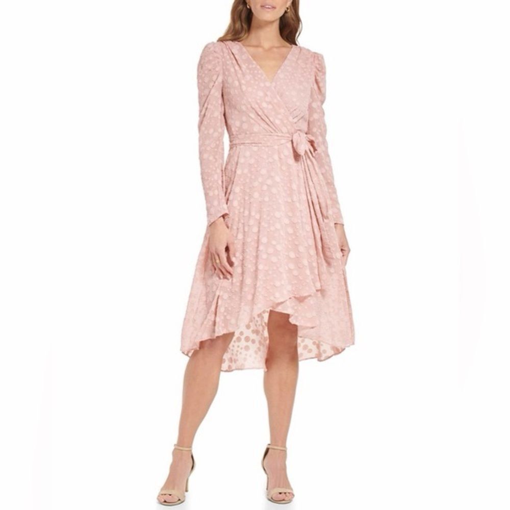 Tommy Hilfiger Clip-Dot Chiffon Midi Dress Size 8